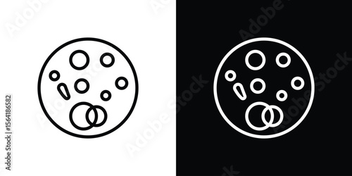 Leukemia icons in line style. Editable black and white strokes