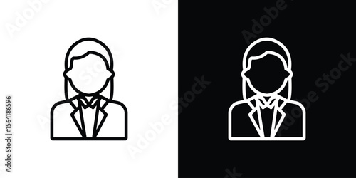 Lawyer icons in line style. Editable black and white strokes