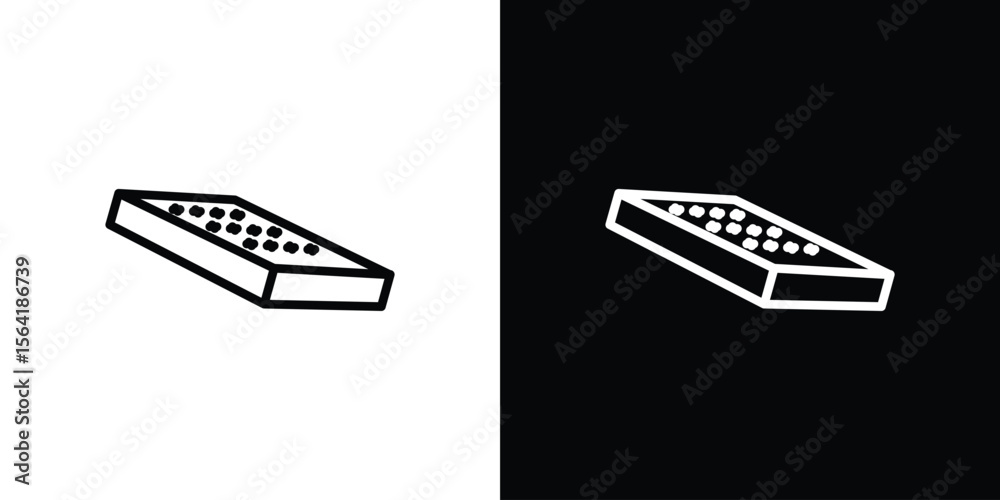 Fototapeta premium Mattress icons in line style. Editable black and white strokes