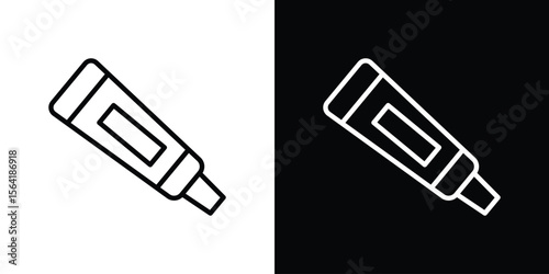 Ointment icons in line style. Editable black and white strokes