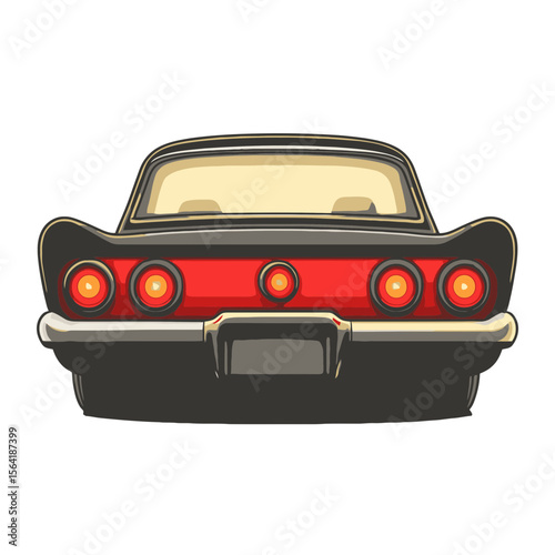 Stylized cartoon taillight icon with simple flat design showcasing automotive aesthetics and graphic representation