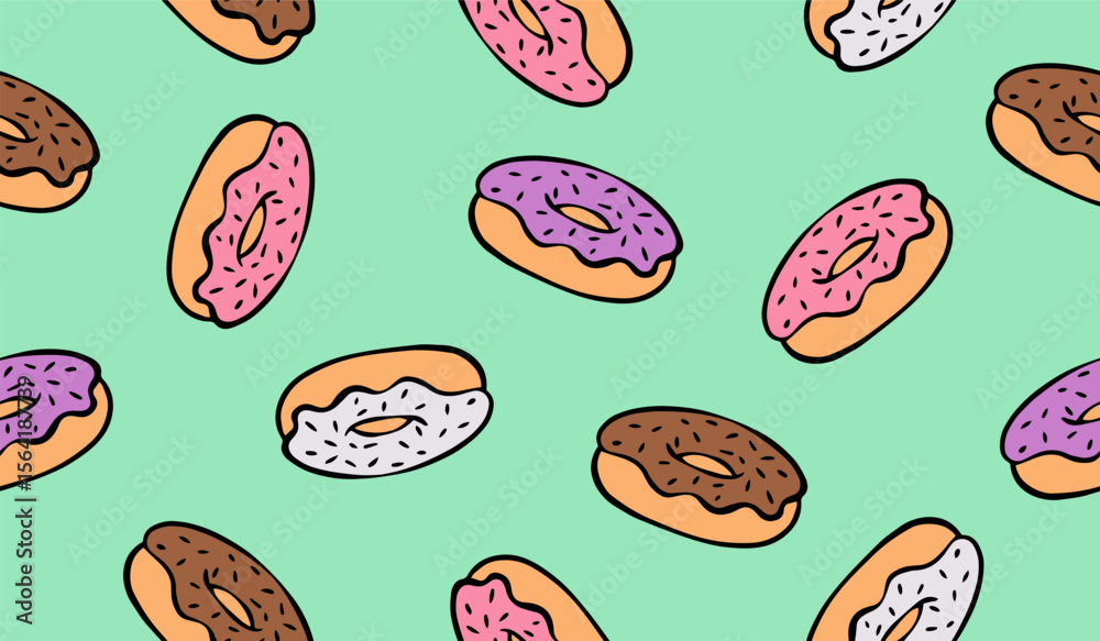 Cute donuts pattern background vector design Cute donuts pattern background vector design