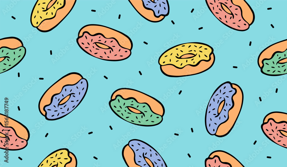 Cute donuts pattern background vector design Cute donuts pattern background vector design