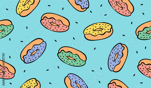 Cute donuts pattern background vector design