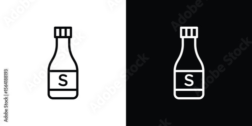 Solvent icons in line style. Editable black and white strokes