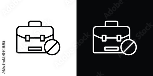 Unemployment icons in line style. Editable black and white strokes