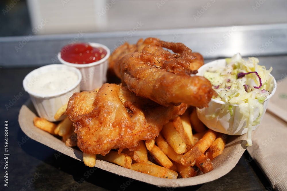 Fototapeta premium Fish and chips at Victoria, Canada
