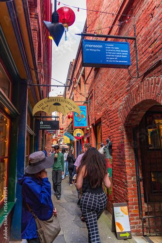 Fan Tan Alley in Chinatown of Voctoria, Canada