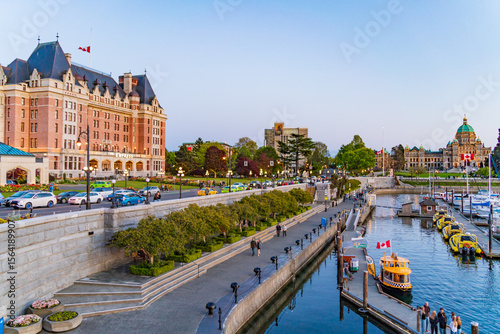 Fairmont Empress Hotel and Inner Harbour in Victoria, Canada