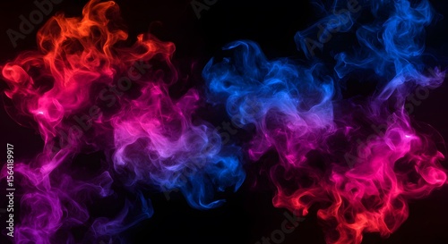 Abstract Colorful Smoke: A Vivid Dance of Red and Blue