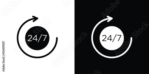24 7 icon Vector Logo Template for graphic and web design.