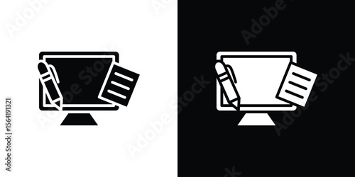 Blended learning icon Vector Logo Template for graphic and web design.