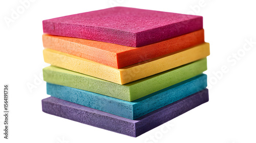 Stack of Rainbow Colored Sticky Notes - Office Supplies, Stationery, Colorful Note Pads
