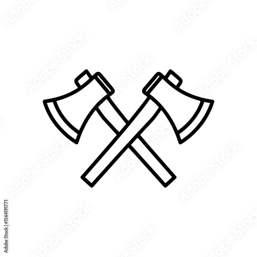 Outline Icon of Two Crossed Axes