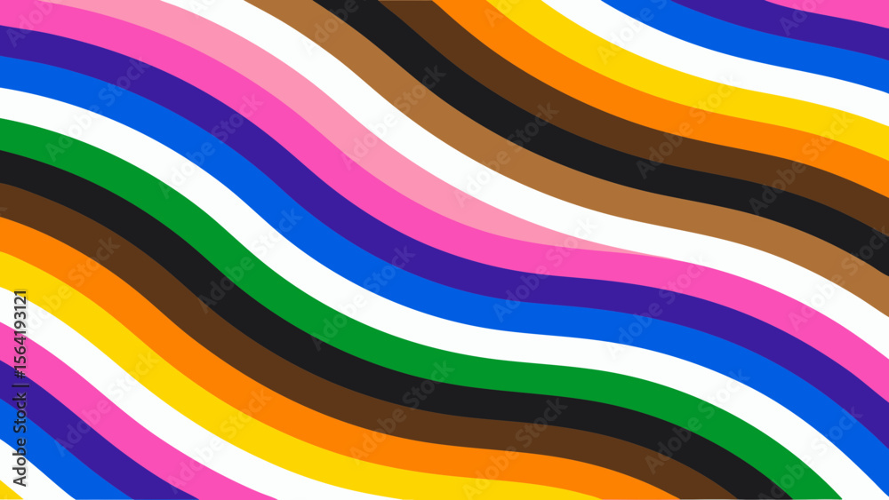 Obraz premium LGBTQ Pride Rainbow Wavy Background – Colorful Abstract Banner for Celebrating Pride Month