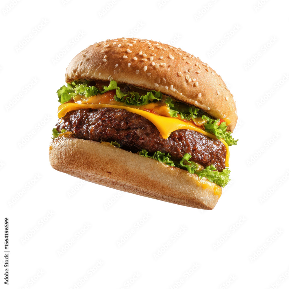Flying hamburger isolated on transparent or white background. A high resolution PNG image of Flying hamburger. Flying hamburger isolated on transparent or white background. A high resolution PNG image of Flying hamburger.
