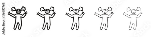 Irritated human icon for your web site design, logo, app, UI.