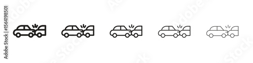 Rear end collision icon for your web site design, logo, app, UI.