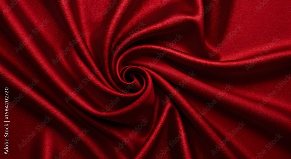 Fototapeta premium Elegant Red Silk Fabric Swirl - Luxurious Smooth Texture Background
