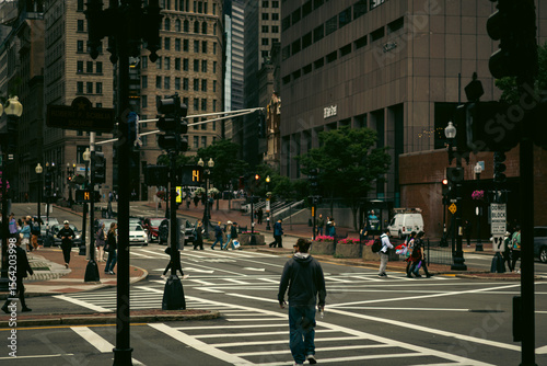 people walking in the city