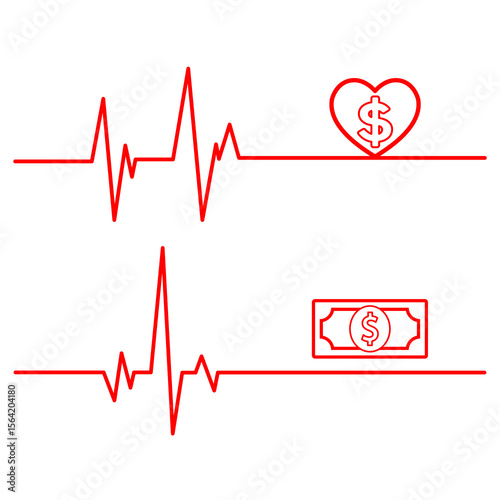 Heart Rate and Financial Health A Visual Representation of Economic Well being. vector illustration