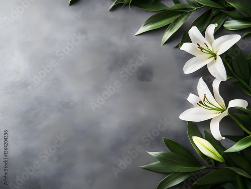 Elegant White Lilies Funeral Sympathy Card Background