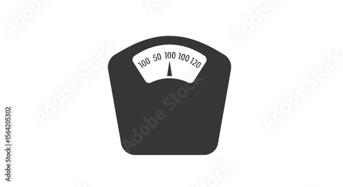 Vector weight scale illustration for health and fitness tracking and measurement of body weight and dieting goals