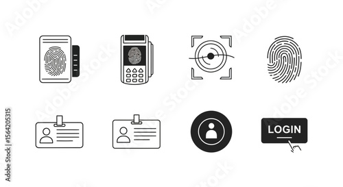 Vector biometric authentication system security access control and identification fingerprint scanner technology for identity