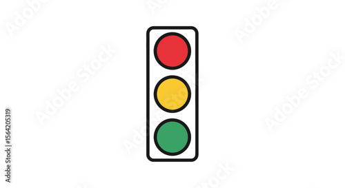 Vector traffic light illustration with red yellow and green lights for road safety and transportation concept