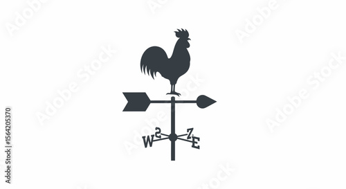 Vector rooster weather vane vector image for farm and agriculture with direction indicator clip art and symbol design
