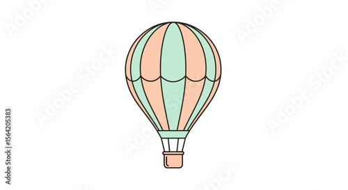 Vector pastel hot air balloon illustration vector graphic design for travel and adventure themed projects and designs