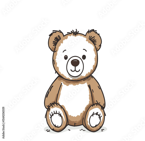 Vector teddy bear on white background
