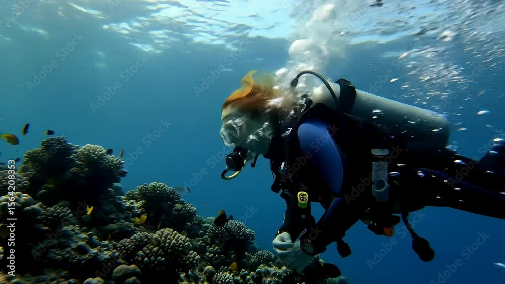 custom made wallpaper toronto digitalScuba diver exploring a colorful coral reef in clear blue waters