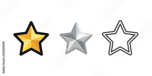 Flat vector icon of a star, symbolizing rating, favorite, or excellence