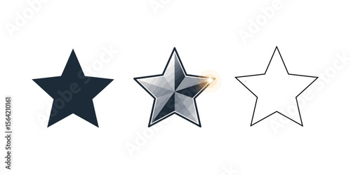 Flat vector icon of a star, symbolizing rating, favorite, or excellence