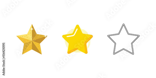 Flat vector icon of a star, symbolizing rating, favorite, or excellence