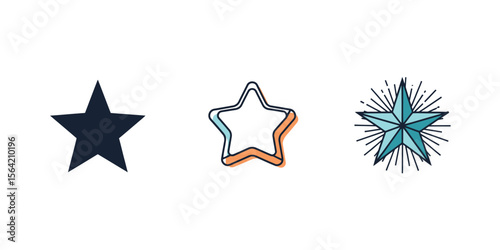 Flat vector icon of a star, symbolizing rating, favorite, or excellence