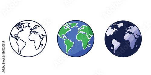 Flat vector icon of a globe, symbolizing internet, global access, or world connection