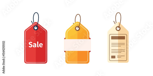  Flat vector icon of a price tag or label, symbolizing discount, sale, and categorization