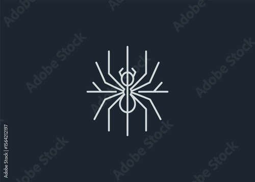 Minimal spider line logo for tech, dark, or creative brand identity.