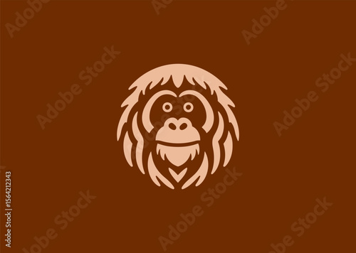 Orangutan logo for jungle, wildlife, or eco-conscious branding.