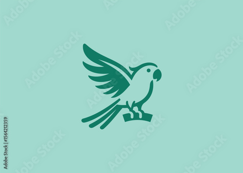 Parrot logo for tropical, colorful, or lively brand representation.