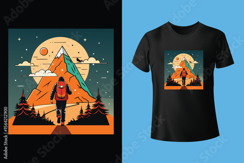 Hiking tshirt Vector best hiking t shirt design