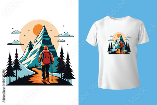 Hiking tshirt Vector best hiking t shirt design