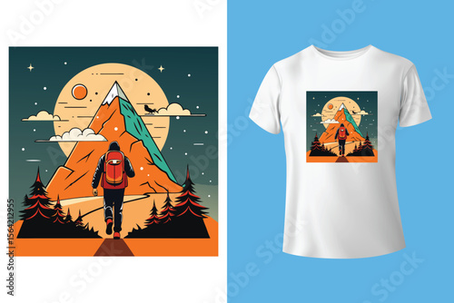 Hiking tshirt Vector best hiking t shirt design
