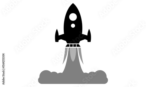 rocket icon silhouette vector logo