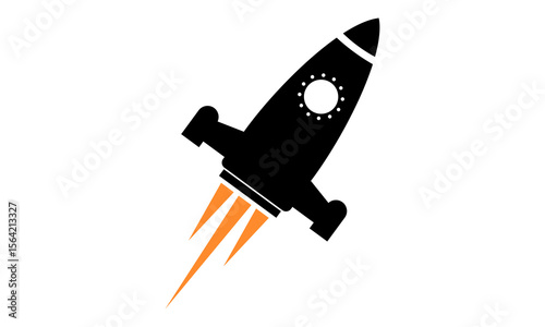 rocket icon vector isolated on white background
