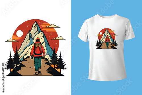 Hiking tshirt Vector best hiking t shirt design