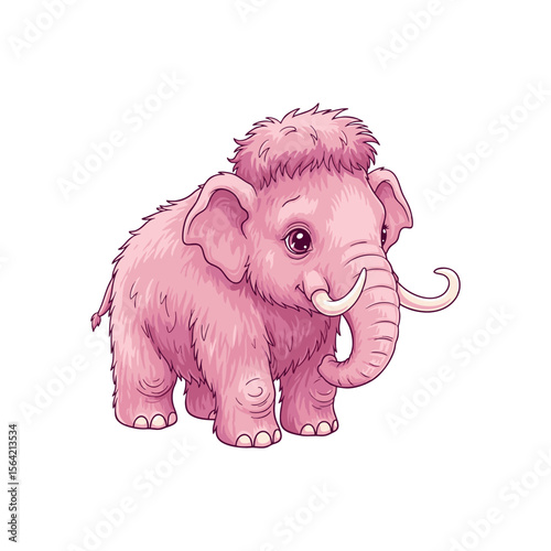 baby mammoth vector illustration on white background