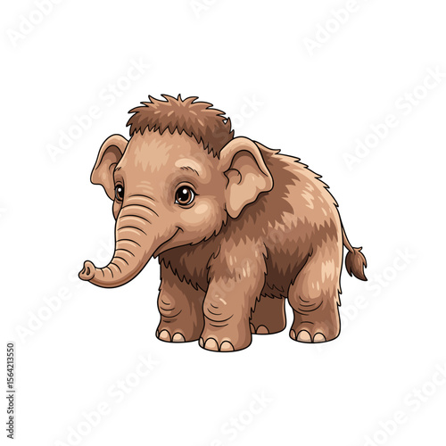 baby mammoth vector illustration on white background